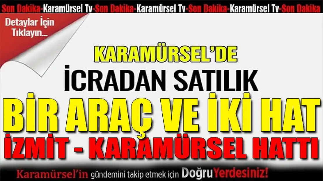 İcradan satılık Karamürsel-İzmit 2 hat 1 otobüs