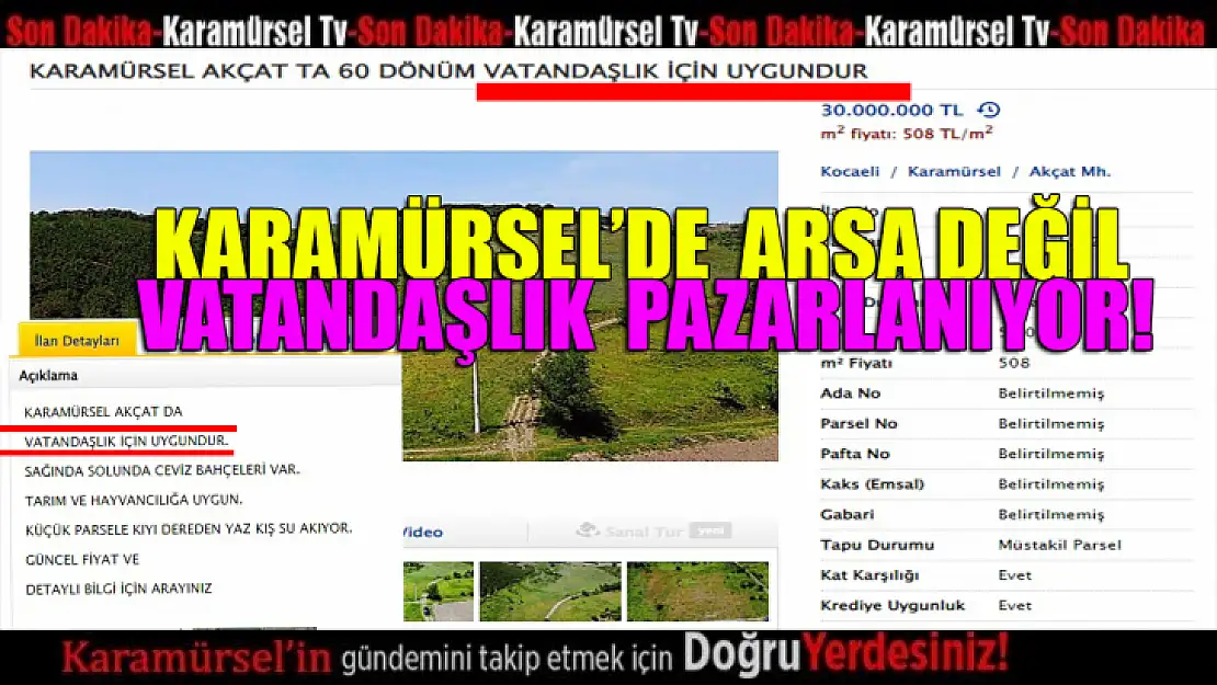 Karamürsel'de arsa değil vatandaşlık pazarlanıyor!