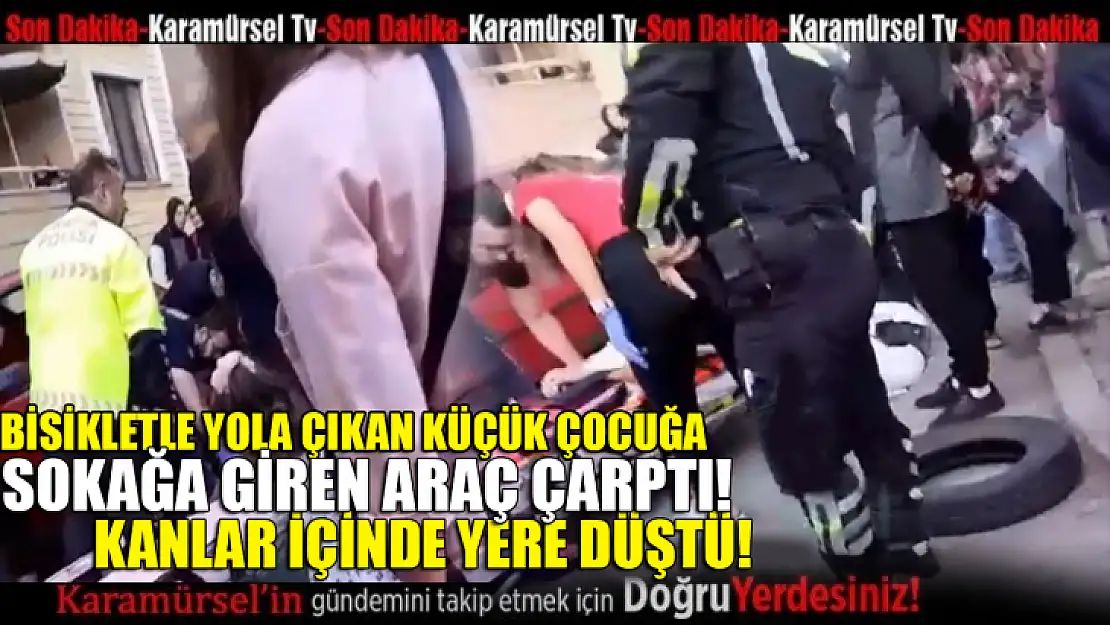 Karamürsel'de küçük çocuk arabaya çarptı!