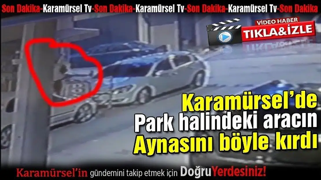 Karamürsel'de otomobilin aynasını böyle parçaladı