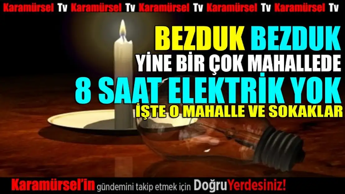 Karamürsel genelinde bir çok mahallede elektrik kesintisi