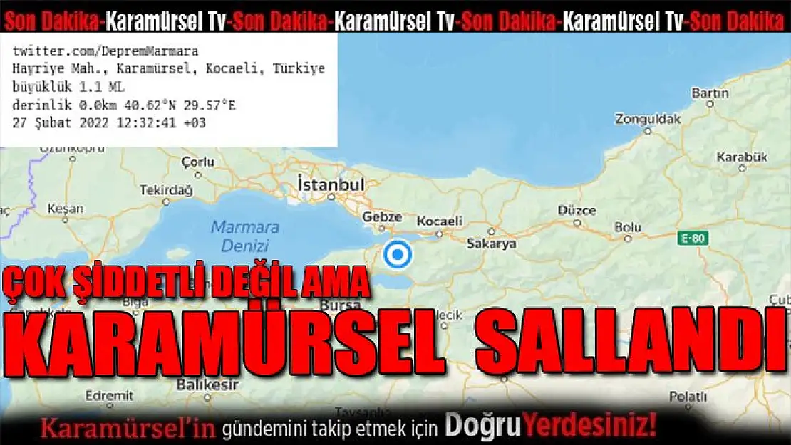 Karamürsel Hayriye mahallesi hafif şekilde sallandı