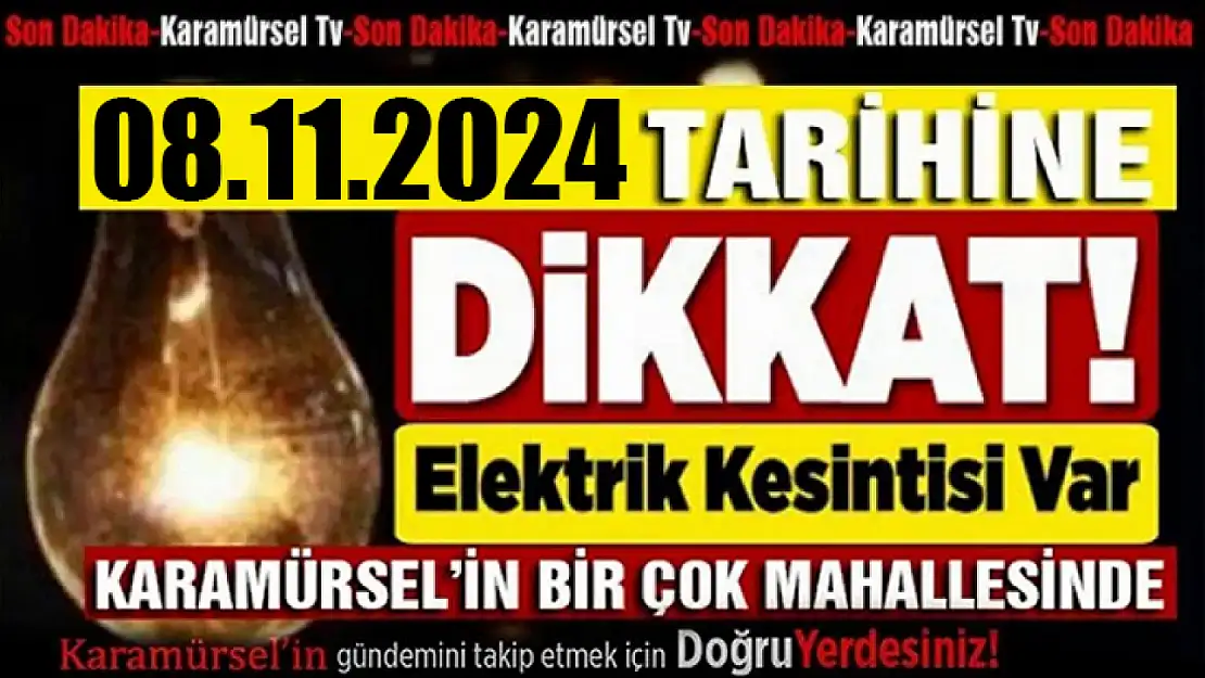 Karamürsel'in bu mahallelerinde 7 Saat Elektrik yok