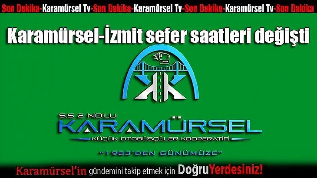 Karamürsel-İzmit Seferlerinde saatler değişti