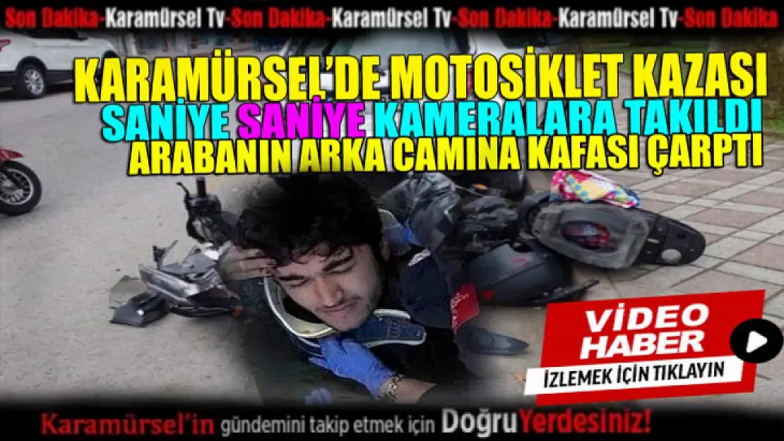 Karamürsel merkez ışıklarda korkutan motosiklet kazası