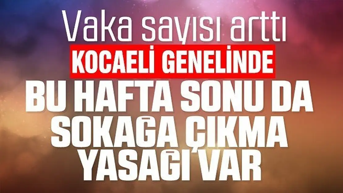 Kocaeli ve 14 ilde sokağa çıkma kısıtlaması uygulanacak