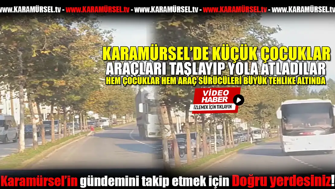 Küçük çocuklar araçları taşladı!