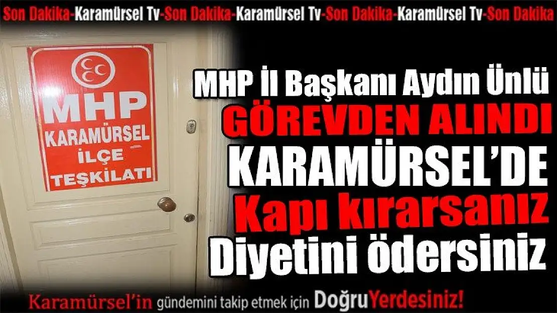 MHP İl başkanı Aydın Ünlü görevden alındı