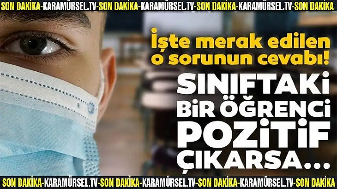 Okulda korona virüs süreci nasıl yönetilecek? Sınıfta pozitif öğrenci çıkarsa ?