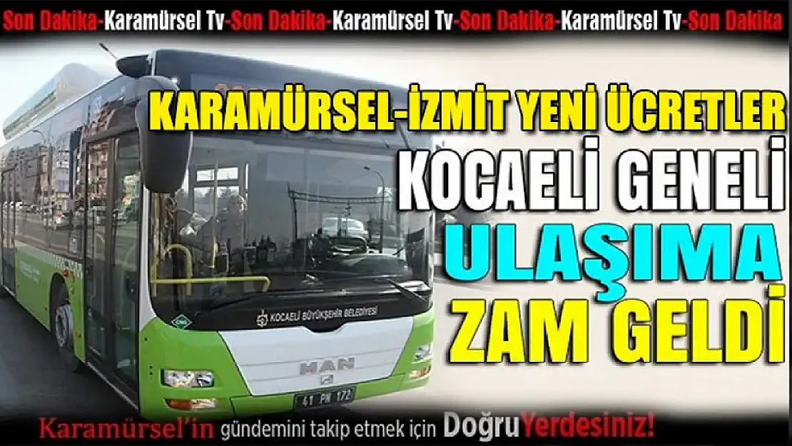 Otobüs, Minibüs ve Deniz Ulaşım Ücretleri Zamlandı