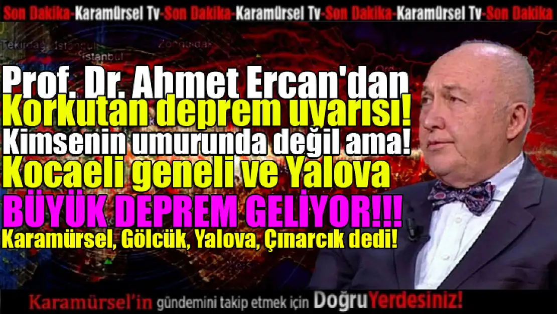 Prof. Dr. Ahmet Ercan'dan korkutan uyarı! Büyük deprem geliyor!