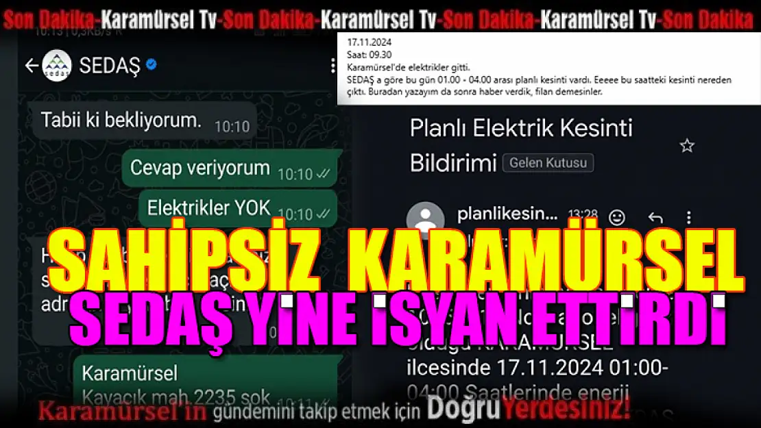 Sahipsiz Karamürsel! Sedaş yine isyan ettirdi!