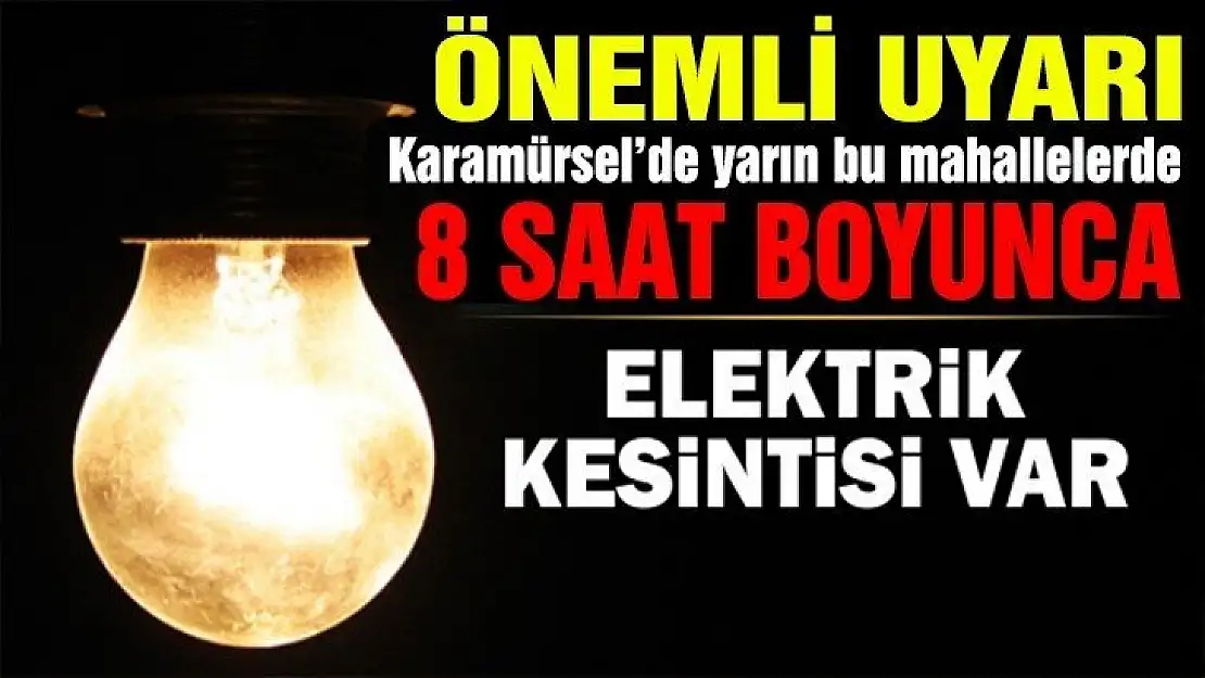 Sedaş Uyardı, Karamürsel'de Elektrik Kesilecek Mahalleler