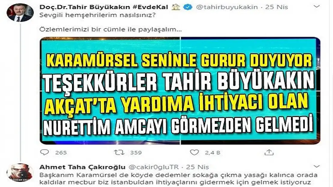 Tahir Büyükakın yine gönüllere dokundu