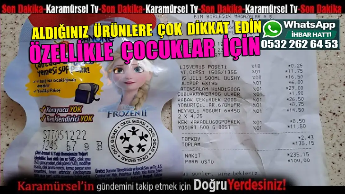 Tarihi geçmiş ürünlere dikkat !