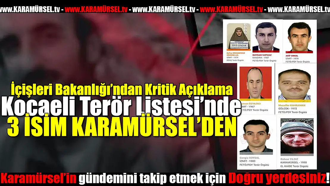 Terör Listesinde Kocaeli'den 7 İsmin 3'ü Karamürsel'den