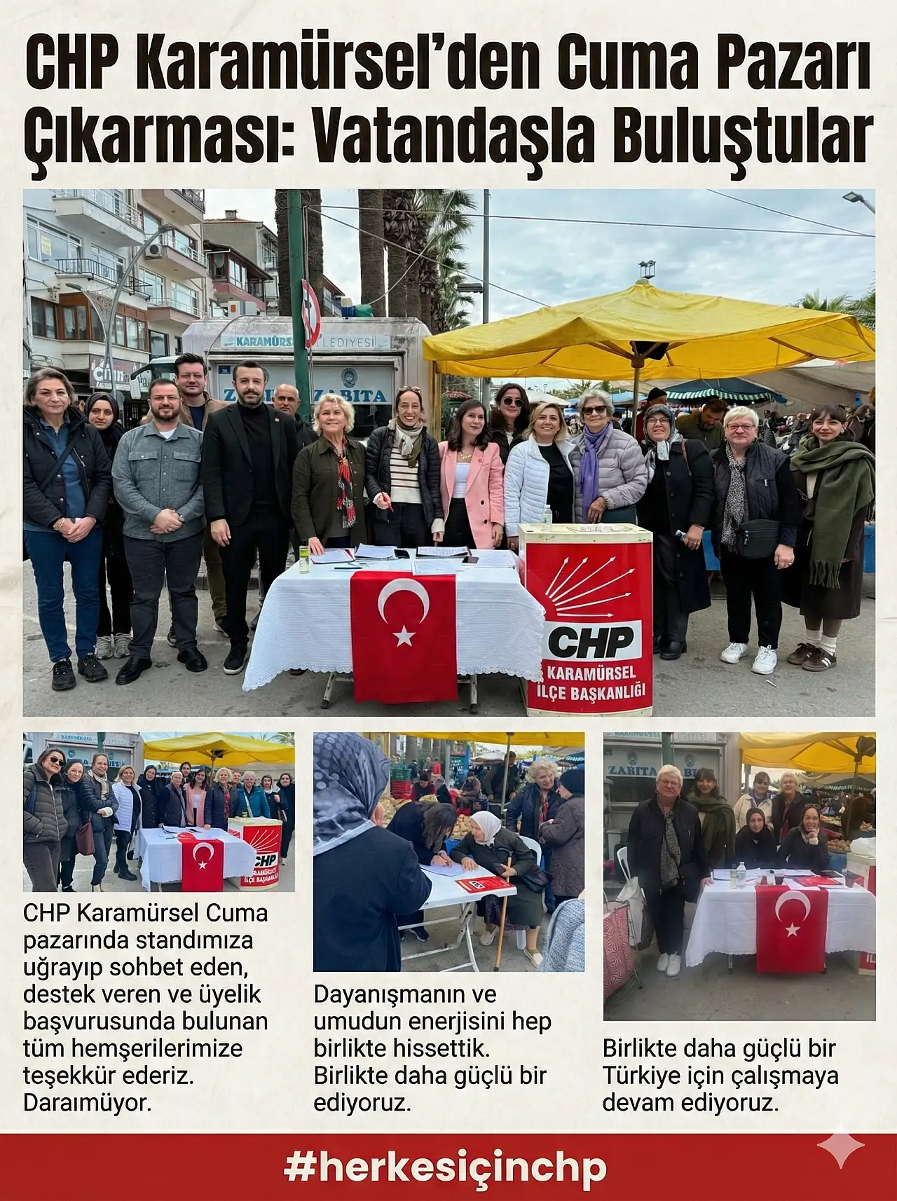 CHP Karamürsel'den Cuma Pazarı Çıkarması