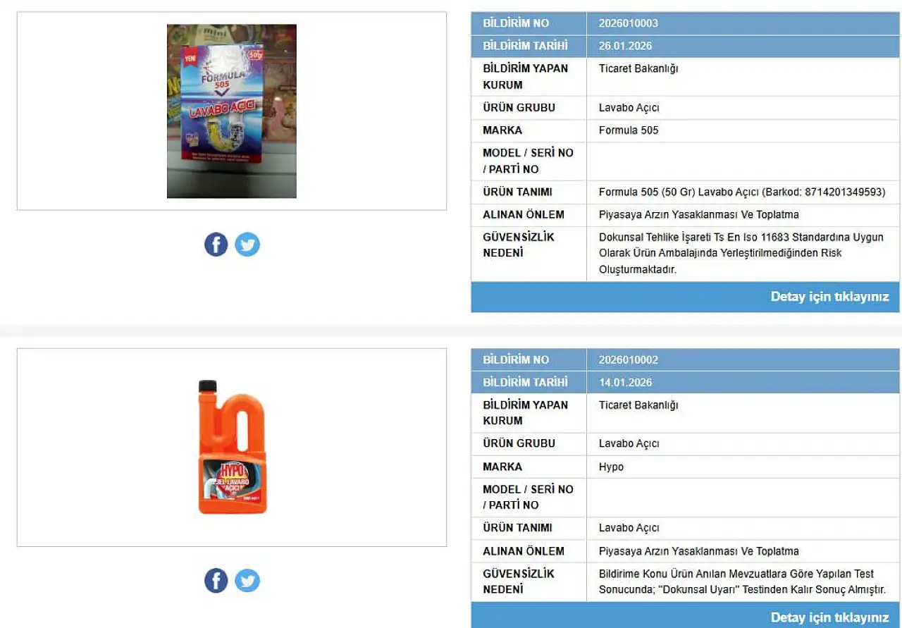 Ticaret Bakanlığı'ndan Kritik Uyarı! Bu ürünler Toplatılıyor!