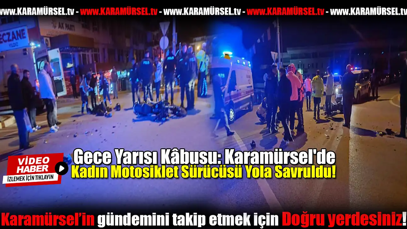 Merkez ışıklarda Motosiklet Sürücüsü Yola Savruldu!