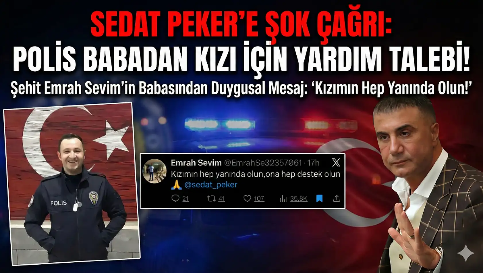 Giresun'da Görevli Trafik Polisi Yaşamına Son Verdi! KızınıSedat Peker'e emanet etti!