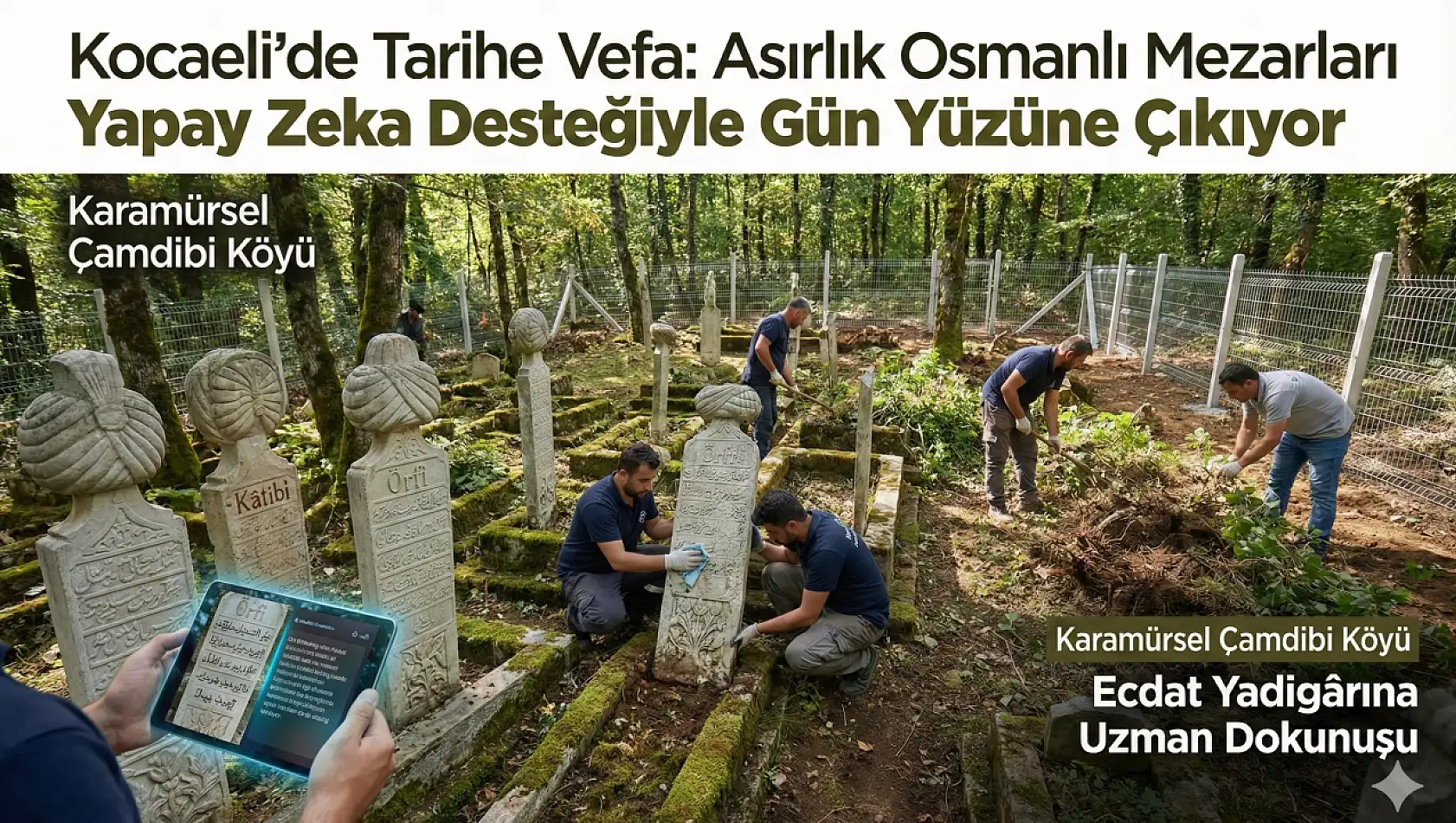 Karamürsel'de Asırlık Osmanlı Mezarları Gün Yüzüne Çıkıyor