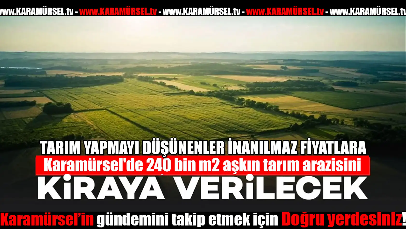Karamürsel'de Boş Kalan Tarım Arazileri Kiralanıyor!