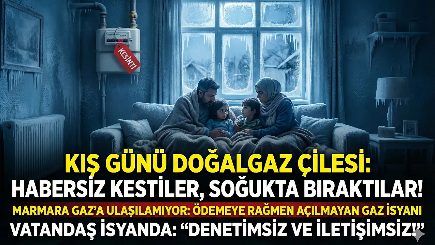 Karamürsel'de Kış Günü Doğalgaz Çilesi!