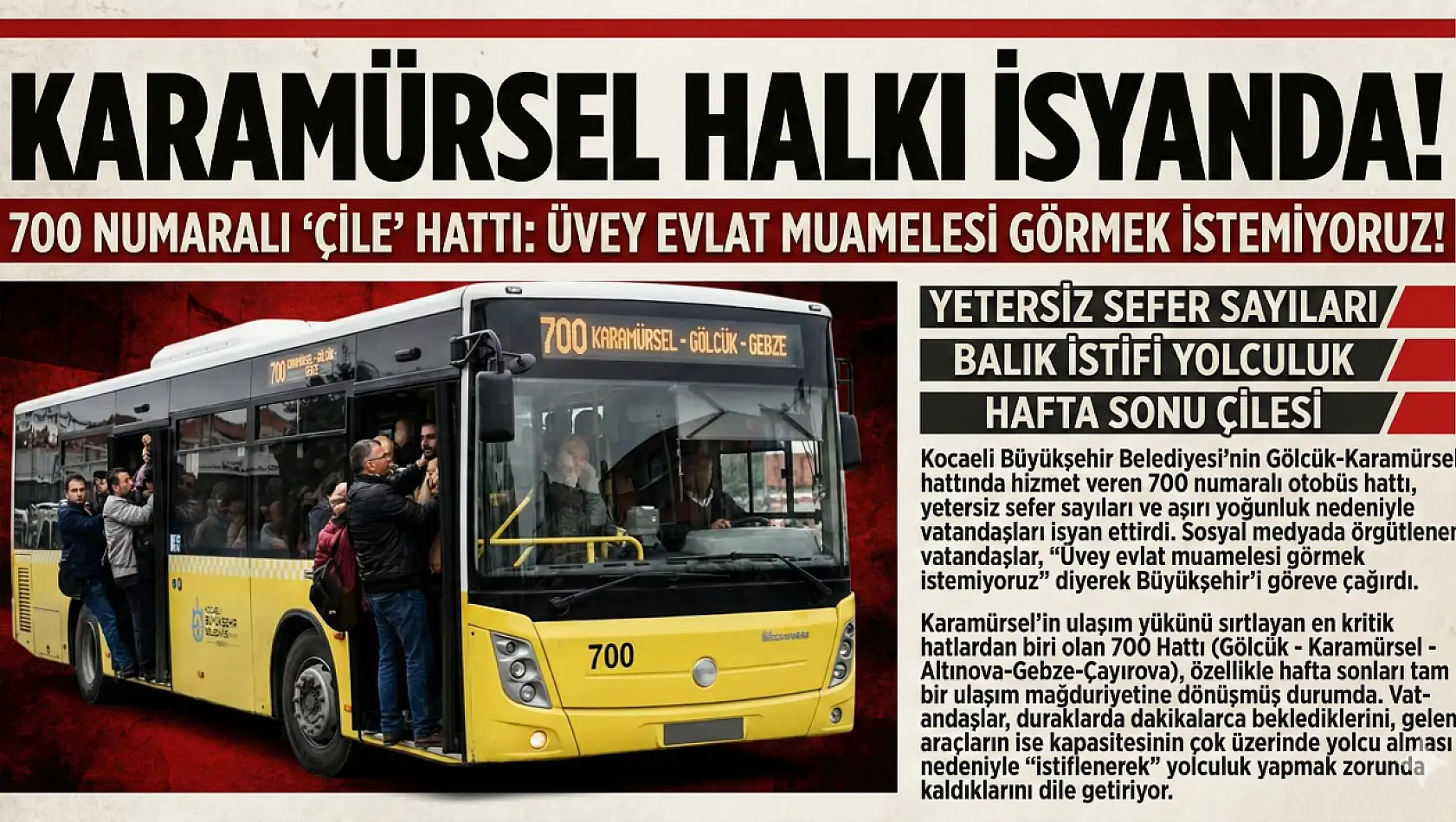 Karamürsel'de Ulaşım İsyanı