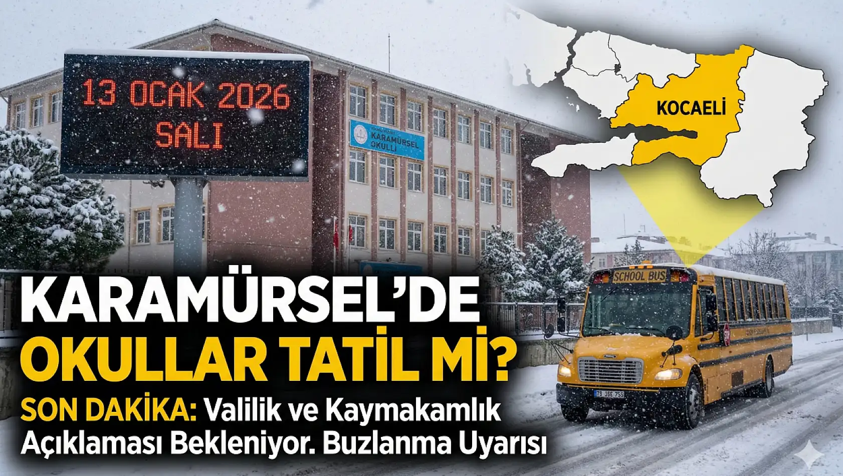 Karamürsel'de Yarın Okullar Tatil mi? 13 Ocak Salı Son Durum!