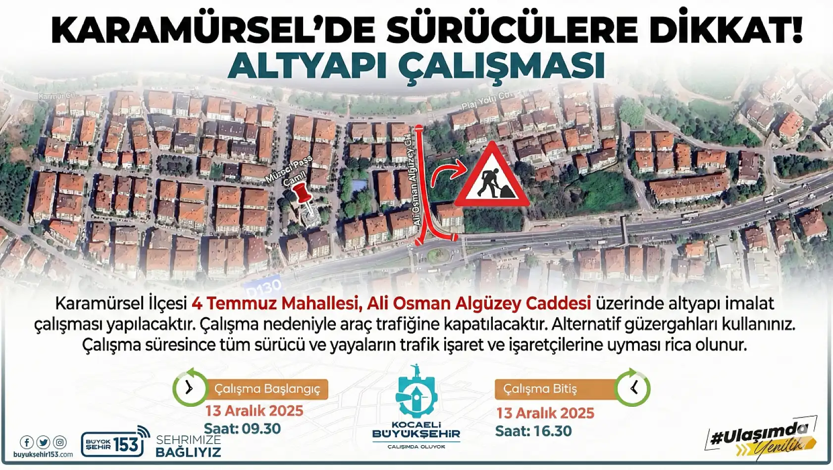 Karamürsel'de Yol Çalışması Var