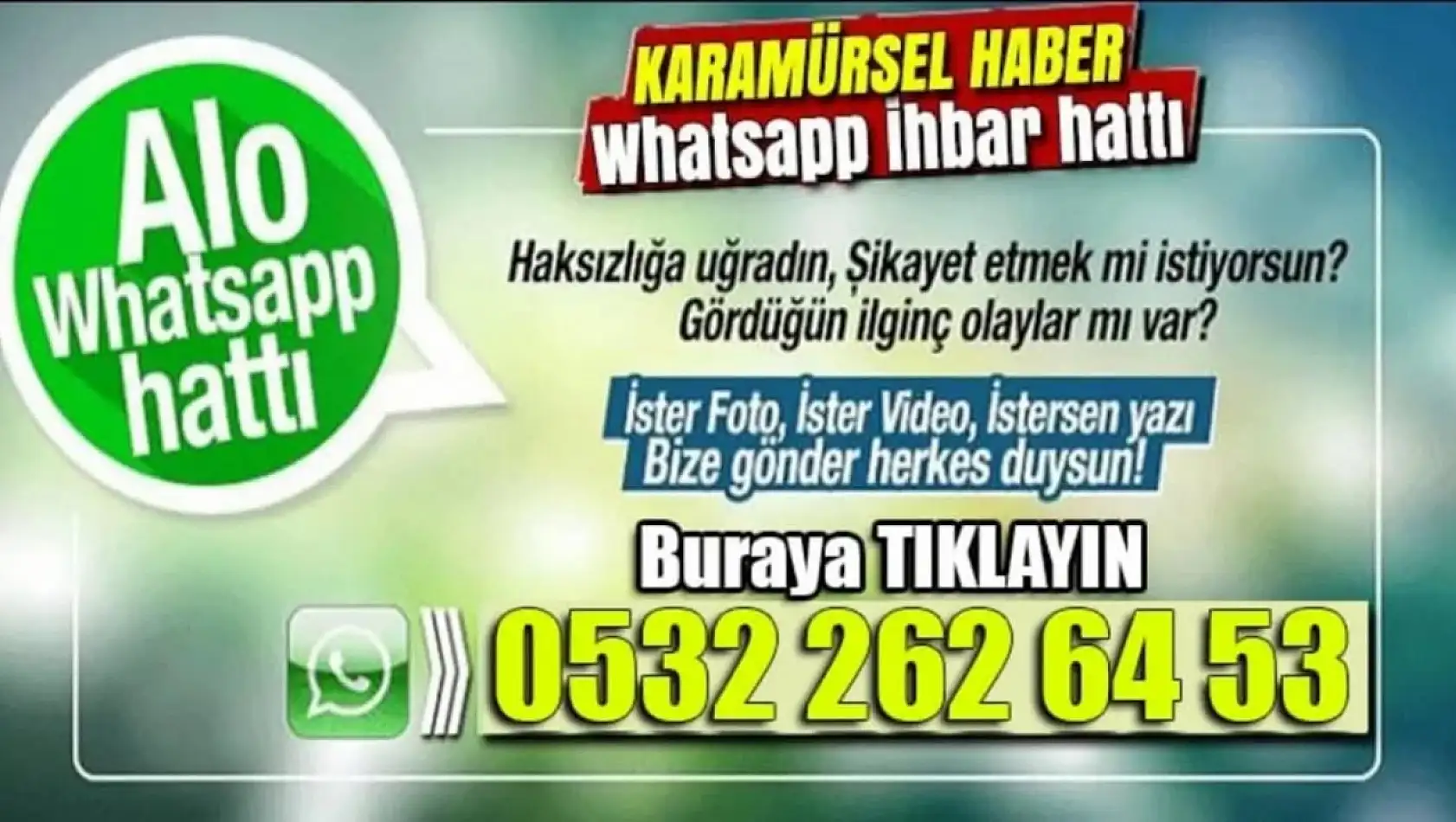 Karamürsel TV WhatsApp Hattı