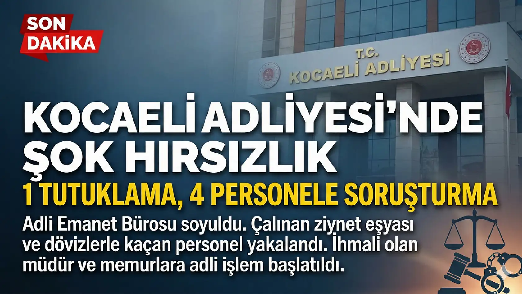 Kocaeli Adliyesi'nde Şok Hırsızlık!