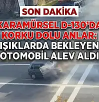 Işıklarda Bekleyen Otomobil Alev Aldı