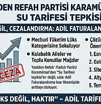 Yeniden Refah Partisi'nden Kademeli Su Tarifesi Tepkisi
