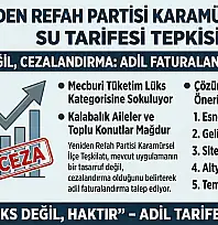 Yeniden Refah Partisi'nden Kademeli Su Tarifesi Tepkisi