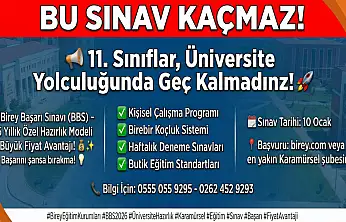 Bu sınav kaçmaz