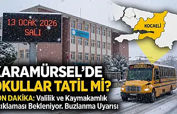 Karamürsel'de Yarın Okullar Tatil mi? 13 Ocak Salı Son Durum!