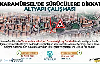 Karamürsel'de Yol Çalışması Var