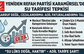 Yeniden Refah Partisi'nden Kademeli Su Tarifesi Tepkisi