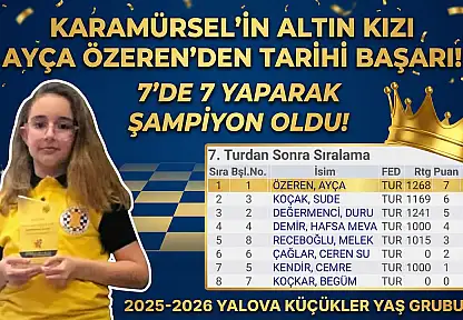 Karamürsel'in Altın Kızı Ayça Özeren'den Tarihi Başarı
