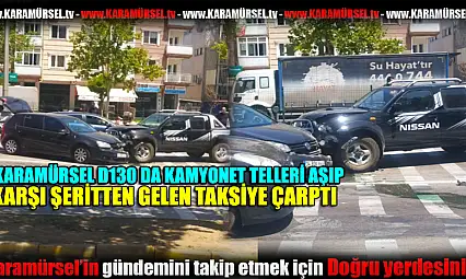 Kamyonet Tel Örgüleri Aşıp Taksiye Çarptı!