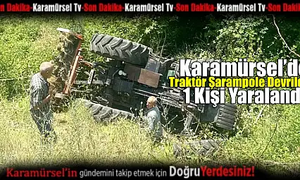 Traktör Şarampole Devrildi: Sürücü Yaralandı