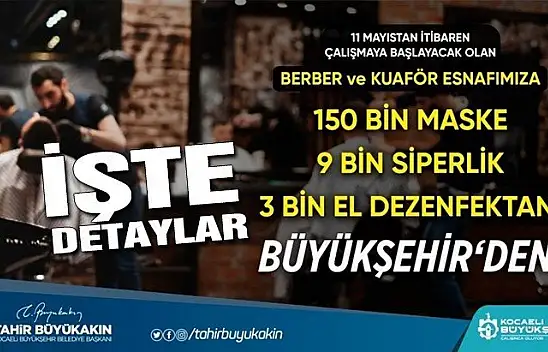 Büyükşehirden berber ve kuaförlere büyük destek