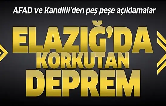 Elazığ'da 4,2'lik deprem! AFAD'dan açıklama geldi