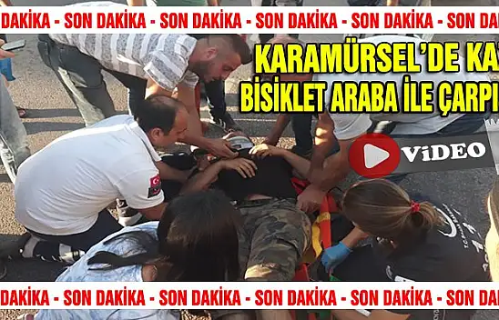 BİSİKLETLİ GENÇ KARŞI ŞERİTTEN GELEN ARAÇLA ÇARPIŞTI 1 YARALI