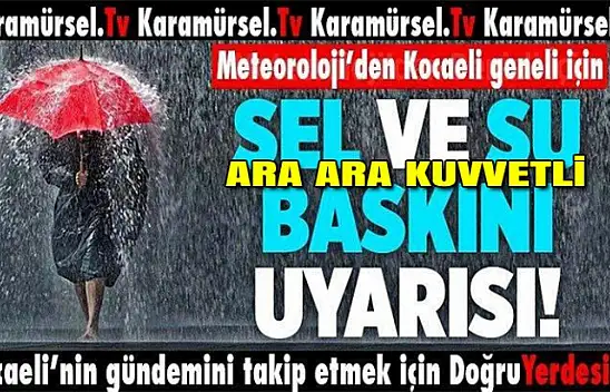 Kocaeli geneli dikkat! Yağmur ara ara ama kuvvetli gelecek