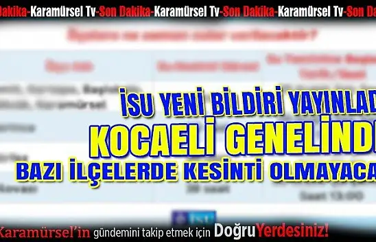 İSU'dan son dakika açıklaması!