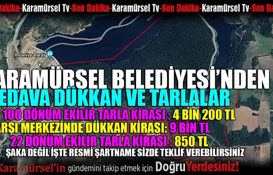Karamürsel Belediyesi'nden bedava dükkan ve tarlalar