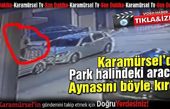 Karamürsel'de otomobilin aynasını böyle parçaladı