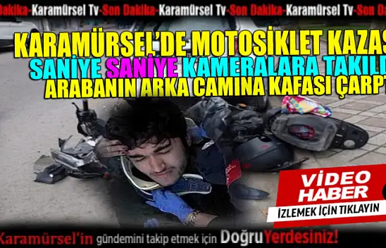 Karamürsel merkez ışıklarda korkutan motosiklet kazası